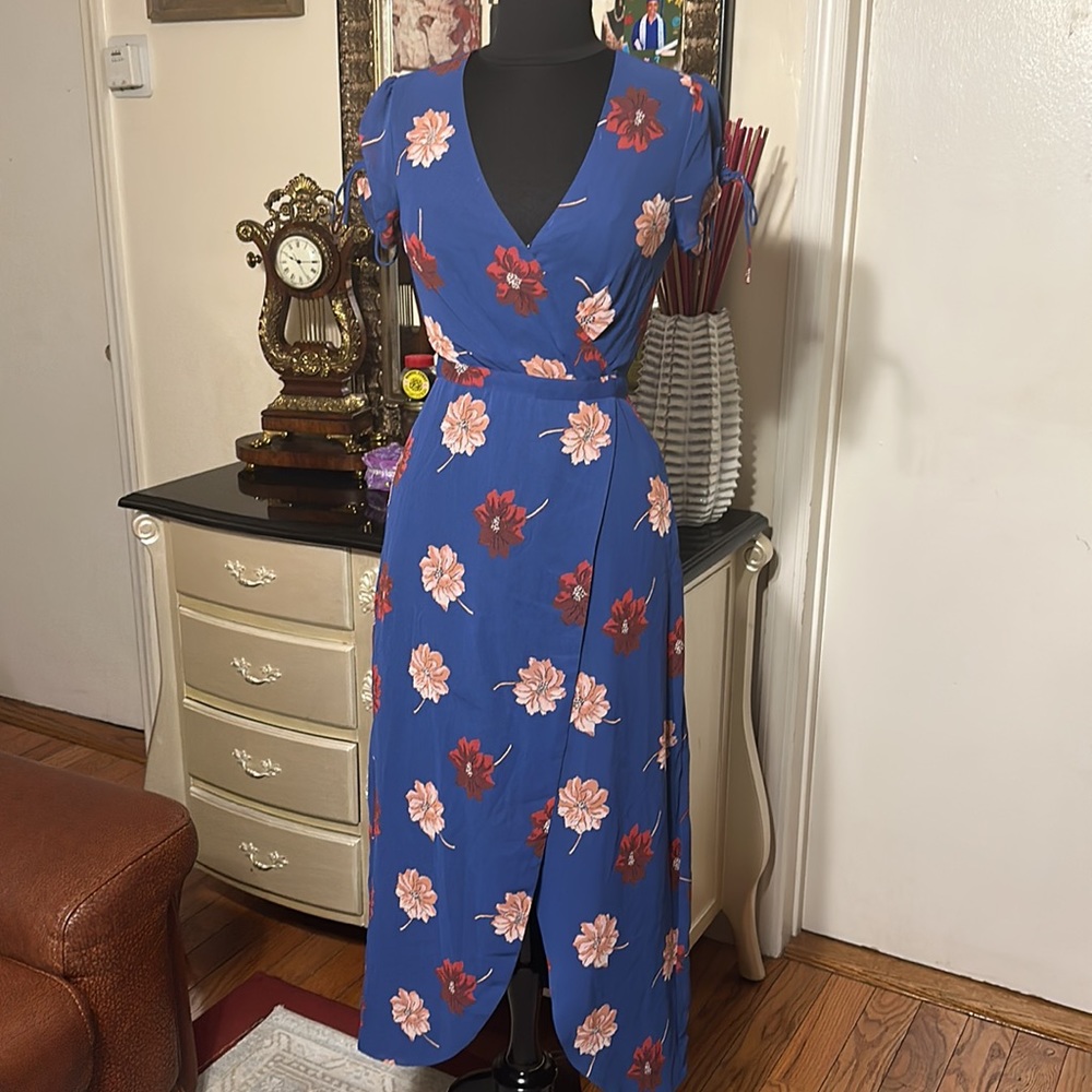 MADEWELL BEAUTIFUL 😻 FRONT WRAP MIDI MAXI DRESS SIZE 00 IN EXCELLENT CON…